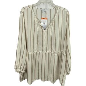 Fever Boho Striped Blouse Size XXL
